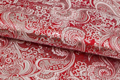 Ткань костюмная жаккард, 135 гр/м2, шир.150см, цвет красный№3 - купить в Ангарске. Цена 441.94 руб.