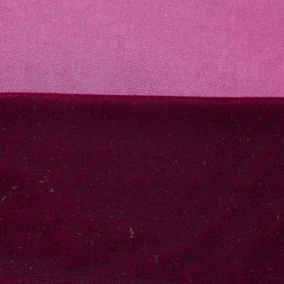 Бархат стрейч №2, 240 гр/м2, шир.160 см, (2,6 м/кг), цвет бордо - купить в Ангарске. Цена 725.76 руб.