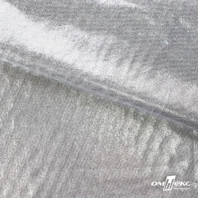 Трикотажное полотно голограмма, шир.140 см, #602 -белый/серебро - купить в Ангарске. Цена 385.88 руб.