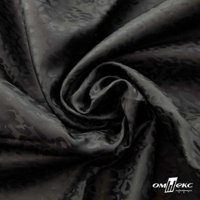Ткань подкладочная Жаккард YP1416707, 90(+/-5) г/м2, шир.145 см, черный - купить в Ангарске. Цена 236.53 руб.