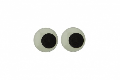Глазки для игрушек, круглые, с бегающими зрачками, 8 мм/упак.50+/-2 шт, цв. -черно-белые - купить в Ангарске. Цена: 15.88 руб.