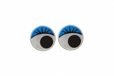 Глазки для игрушек, круглые, с бегающими зрачками, 8 мм/упак.50+/-2 шт, цв. -синий - купить в Ангарске. Цена: 59.05 руб.