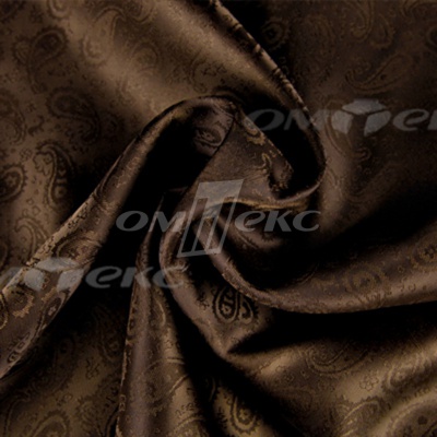 Ткань подкладочная жаккард Р14098, 19-1217/коричневый, 85 г/м2, шир. 150 см, 230T - купить в Ангарске. Цена 168.15 руб.