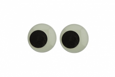 Глазки для игрушек, круглые, с бегающими зрачками, 18 мм/упак.50+/-2 шт, цв. -черно-белые - купить в Ангарске. Цена: 41.81 руб.