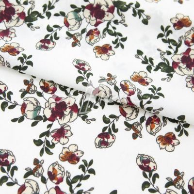 Плательная ткань "Фламенко" 23.1, 80 гр/м2, шир.150 см, принт растительный - купить в Ангарске. Цена 264.56 руб.