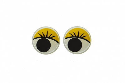 Глазки для игрушек, круглые, с бегающими зрачками, 8 мм/упак.50+/-2 шт, цв. -желтый - купить в Ангарске. Цена: 59.05 руб.