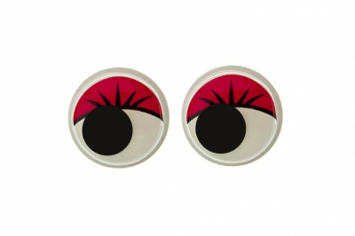 Глазки для игрушек, круглые, с бегающими зрачками, 12 мм/упак.50+/-2 шт, цв. -красный - купить в Ангарске. Цена: 95.04 руб.