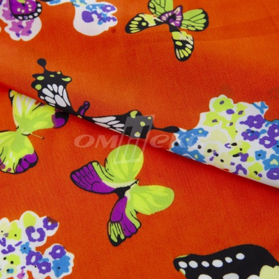 Плательная ткань "Софи" 7.1, 75 гр/м2, шир.150 см, принт бабочки - купить в Ангарске. Цена 241.49 руб.
