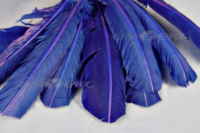 Декоративный Пучок из перьев, перо 23см/синий - купить в Ангарске. Цена: 12.34 руб.