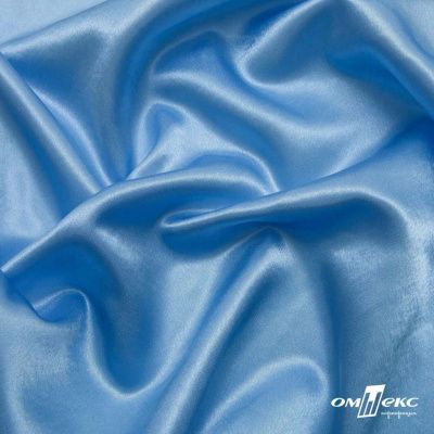 Поли креп-сатин 14-4121, 125 (+/-5) гр/м2, шир.150см, цвет голубой - купить в Ангарске. Цена 155.57 руб.