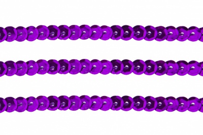Пайетки "ОмТекс" на нитях, SILVER-BASE, 6 мм С / упак.73+/-1м, цв. 12 - фиолет - купить в Ангарске. Цена: 300.55 руб.